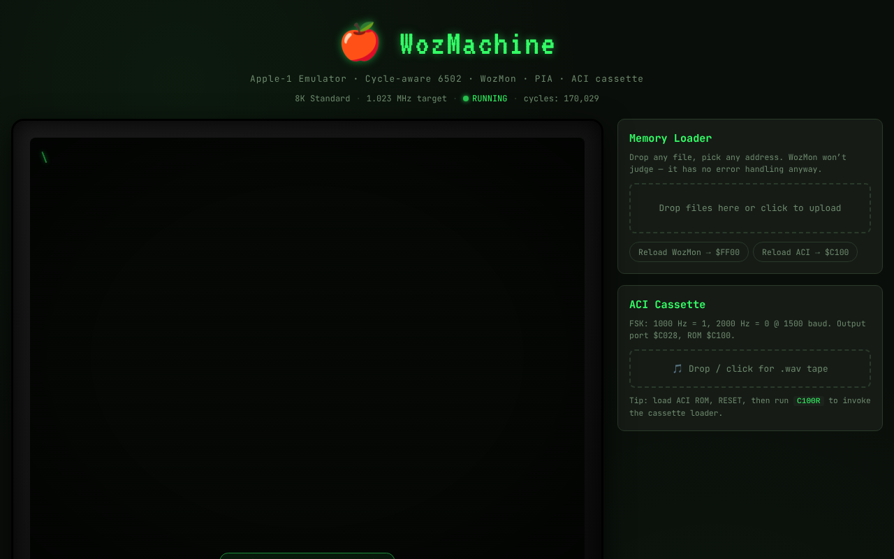 apple-1-emulator-wozmachine app