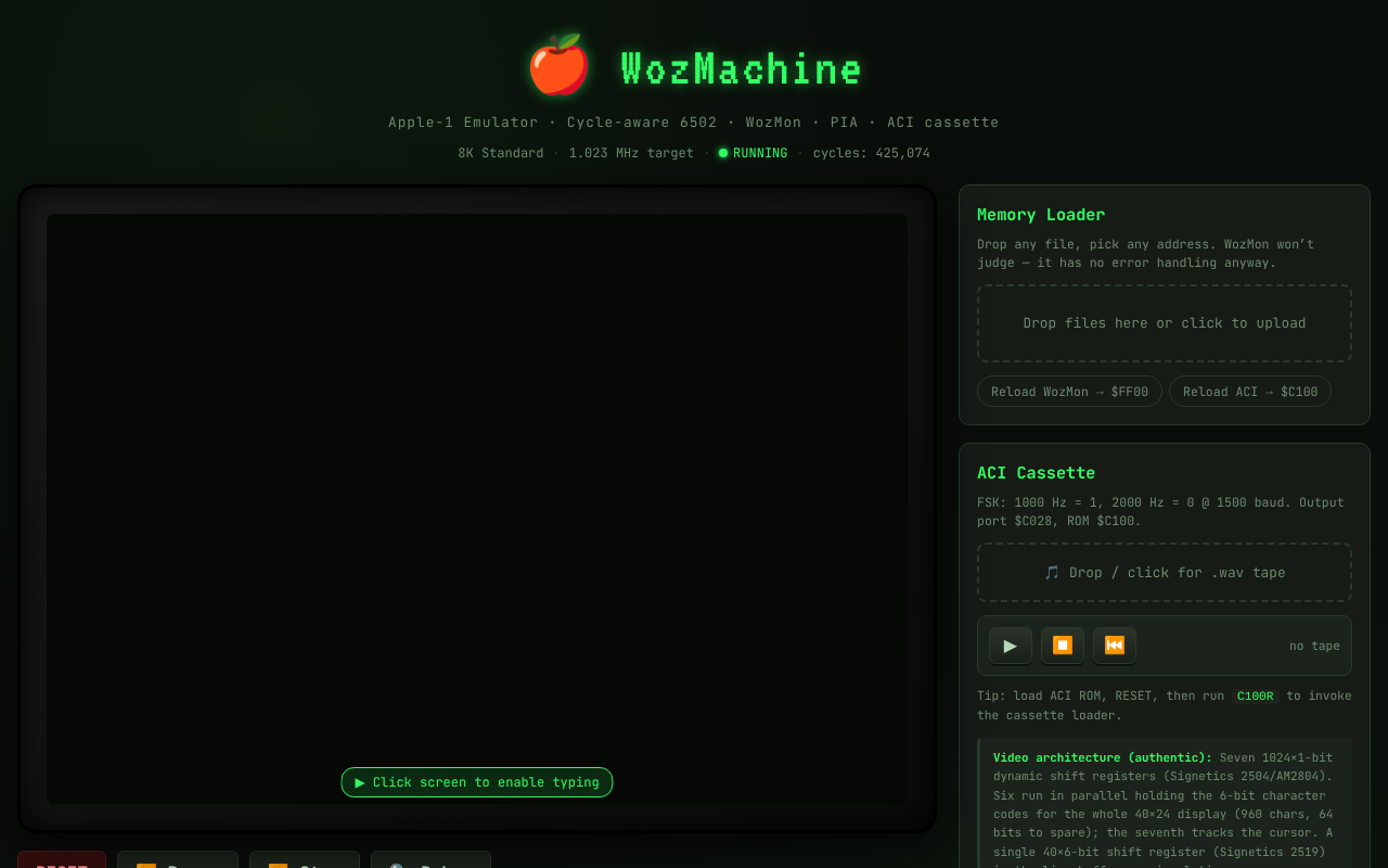 apple-1-emulator-wozmachine app
