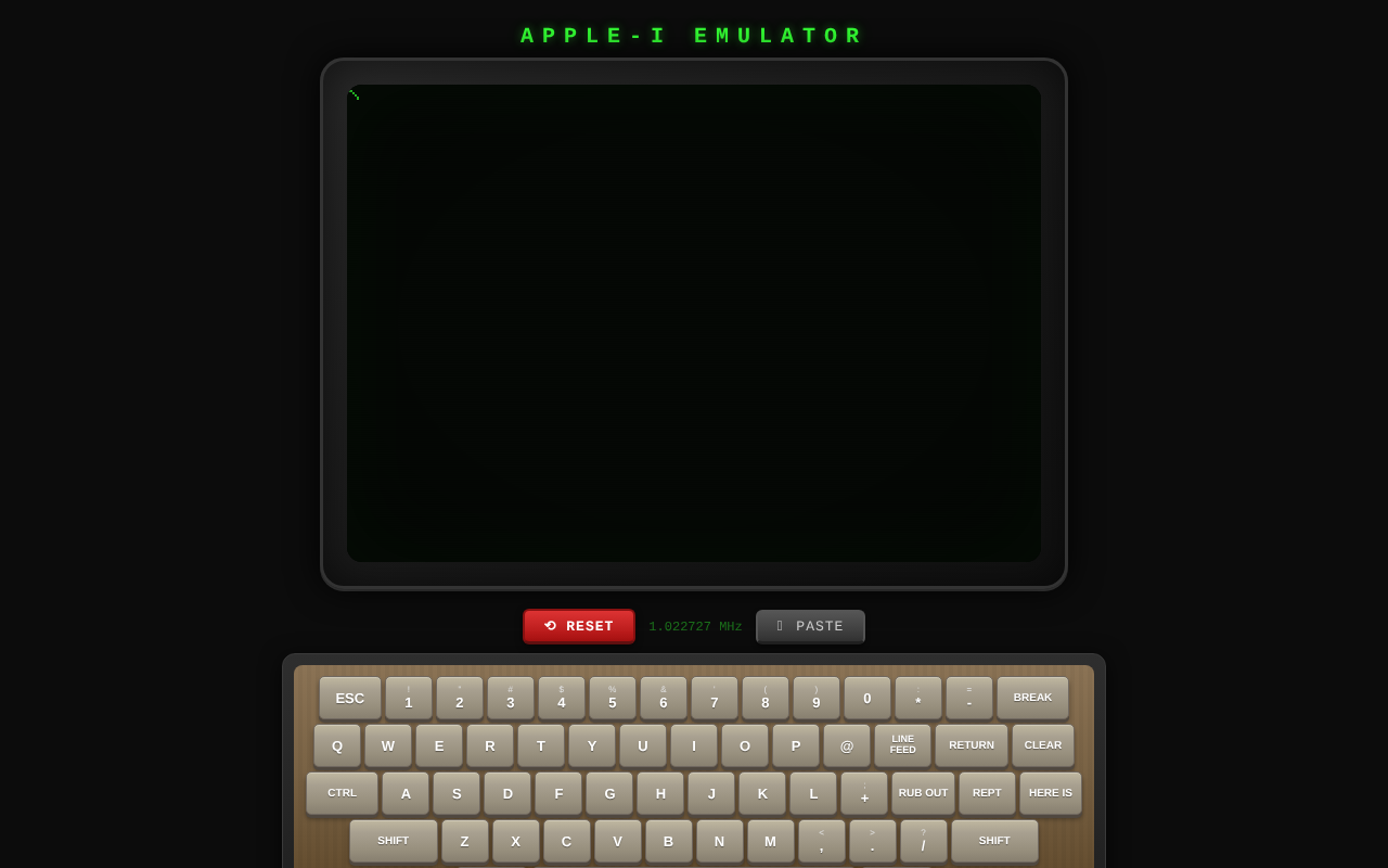 Apple-I Emulator screenshot