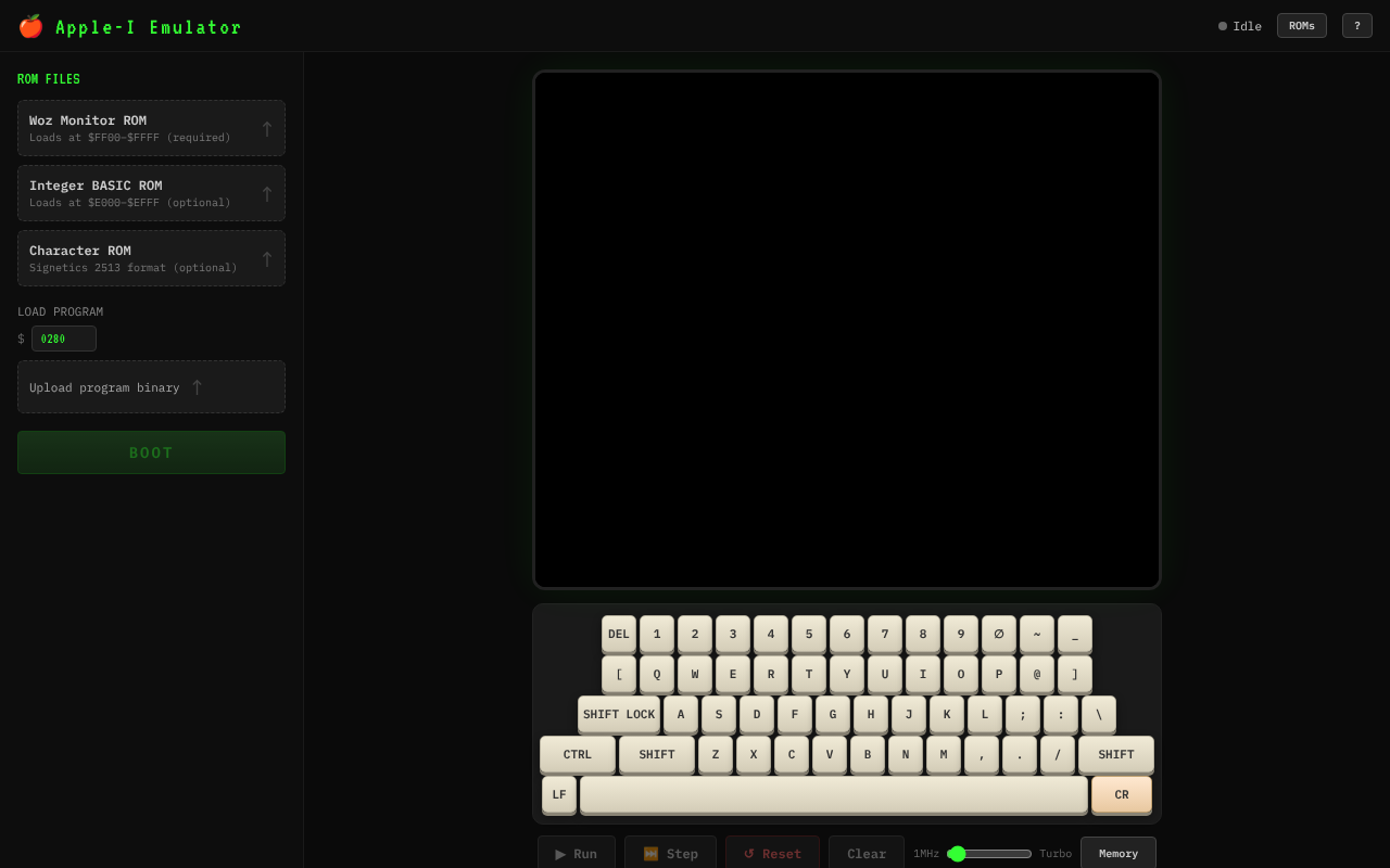 Apple-I Emulator screenshot