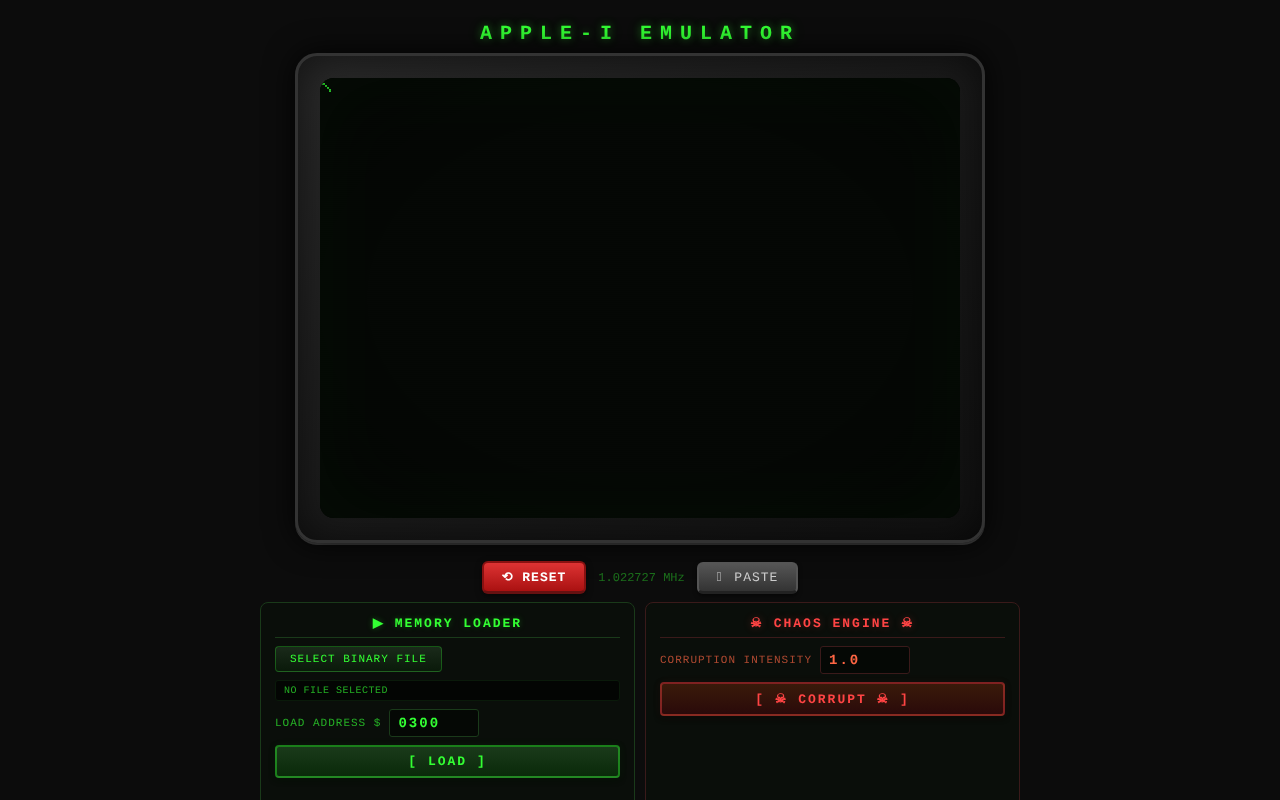 Apple-I Chaos Emulator screenshot