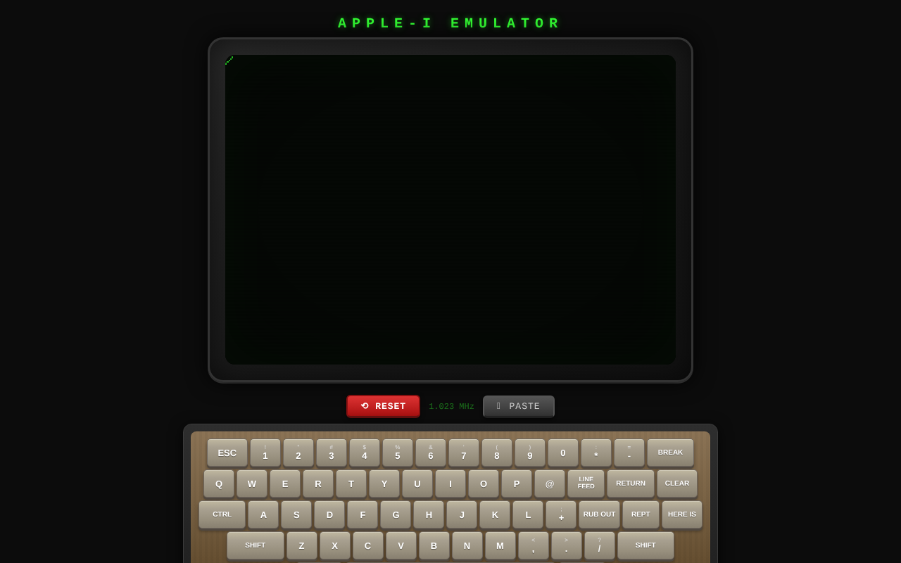 Apple-I Emulator screenshot