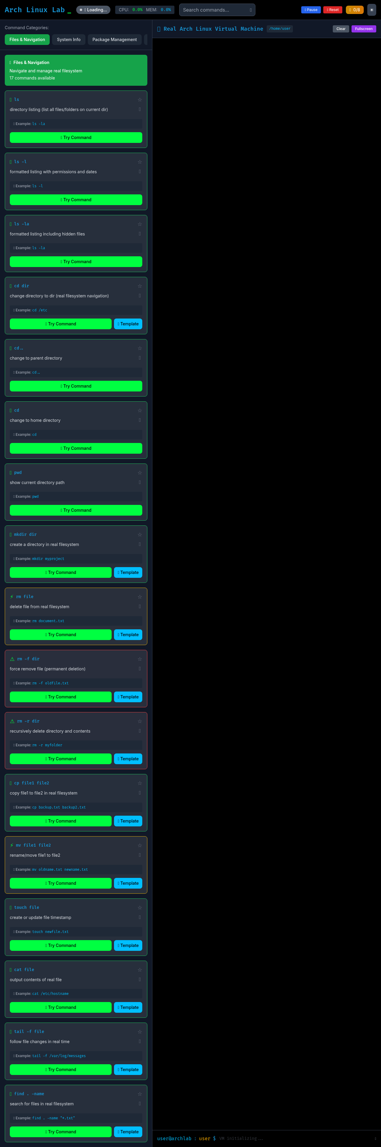 Arch Linux Lab screenshot