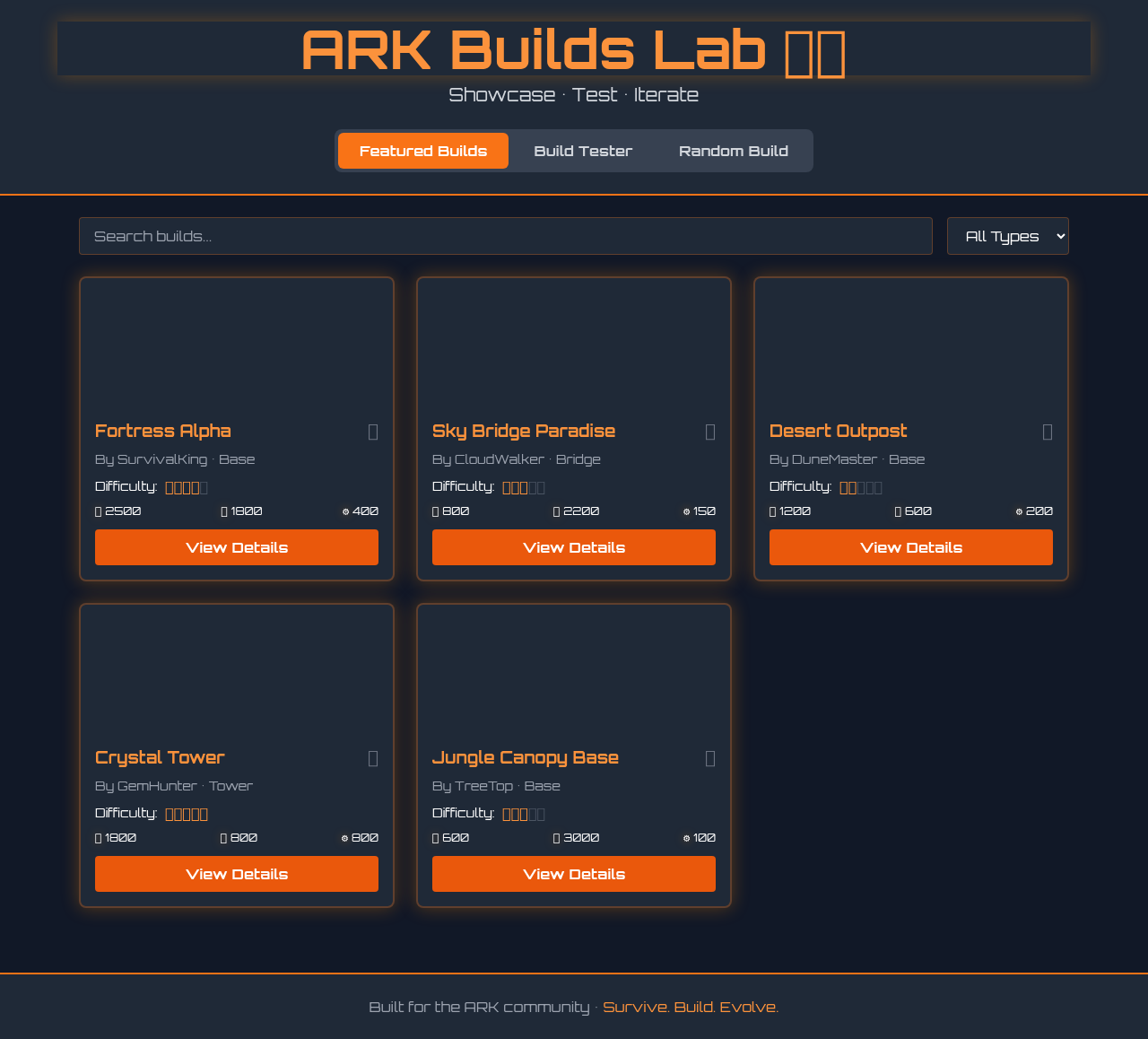 arkbuilds app