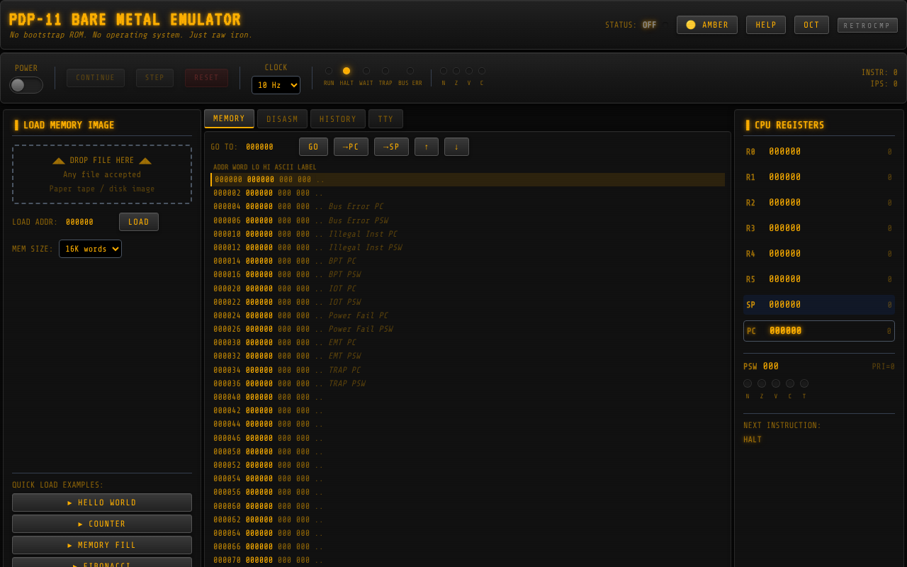baremetal-pdp11 app