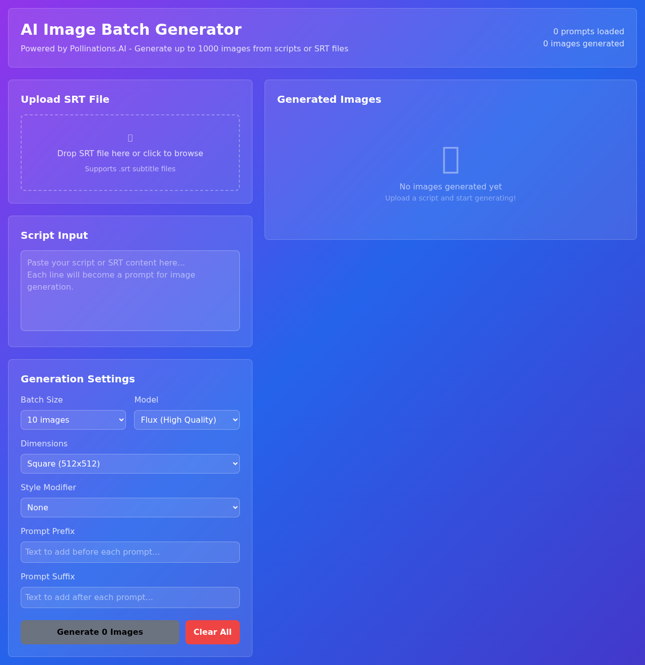 BatchAI Image Generator screenshot
