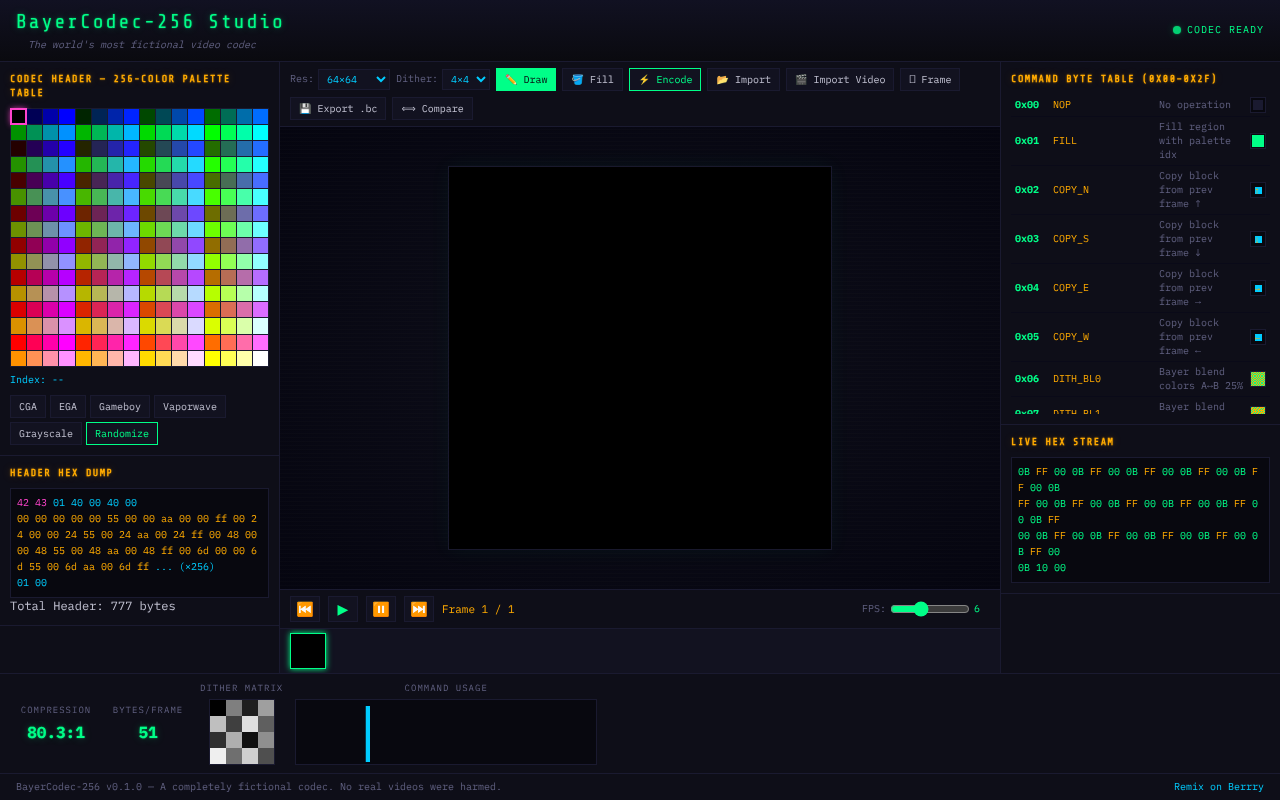 BayerCodec Studio screenshot