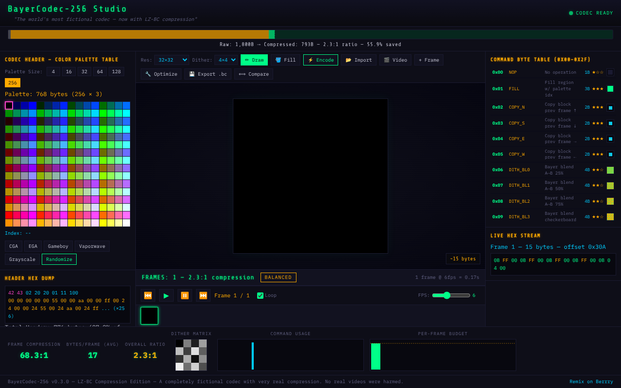 BayerCodec Studio screenshot