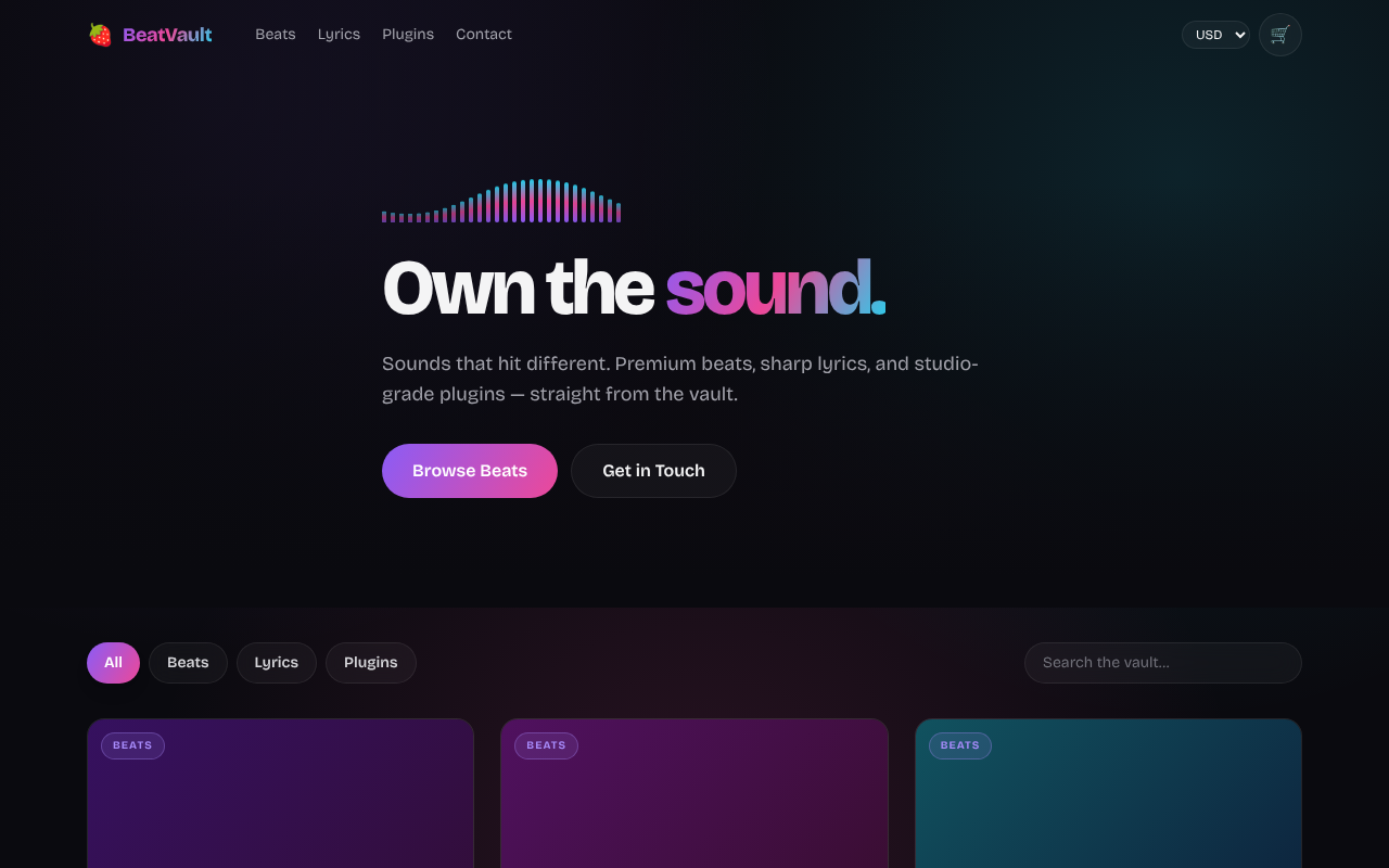 beatvault-producer-storefront app