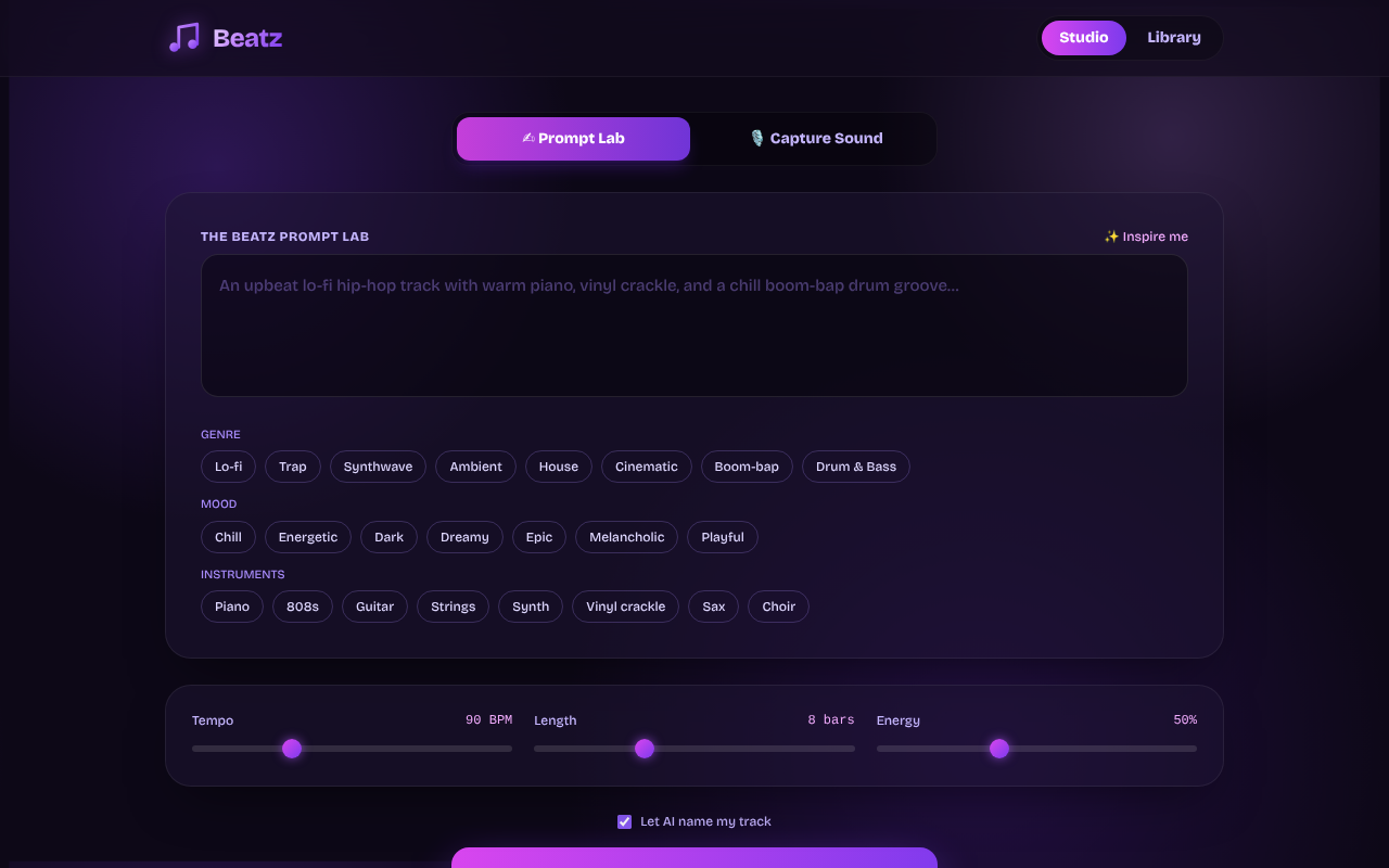 beatz-music-generator app