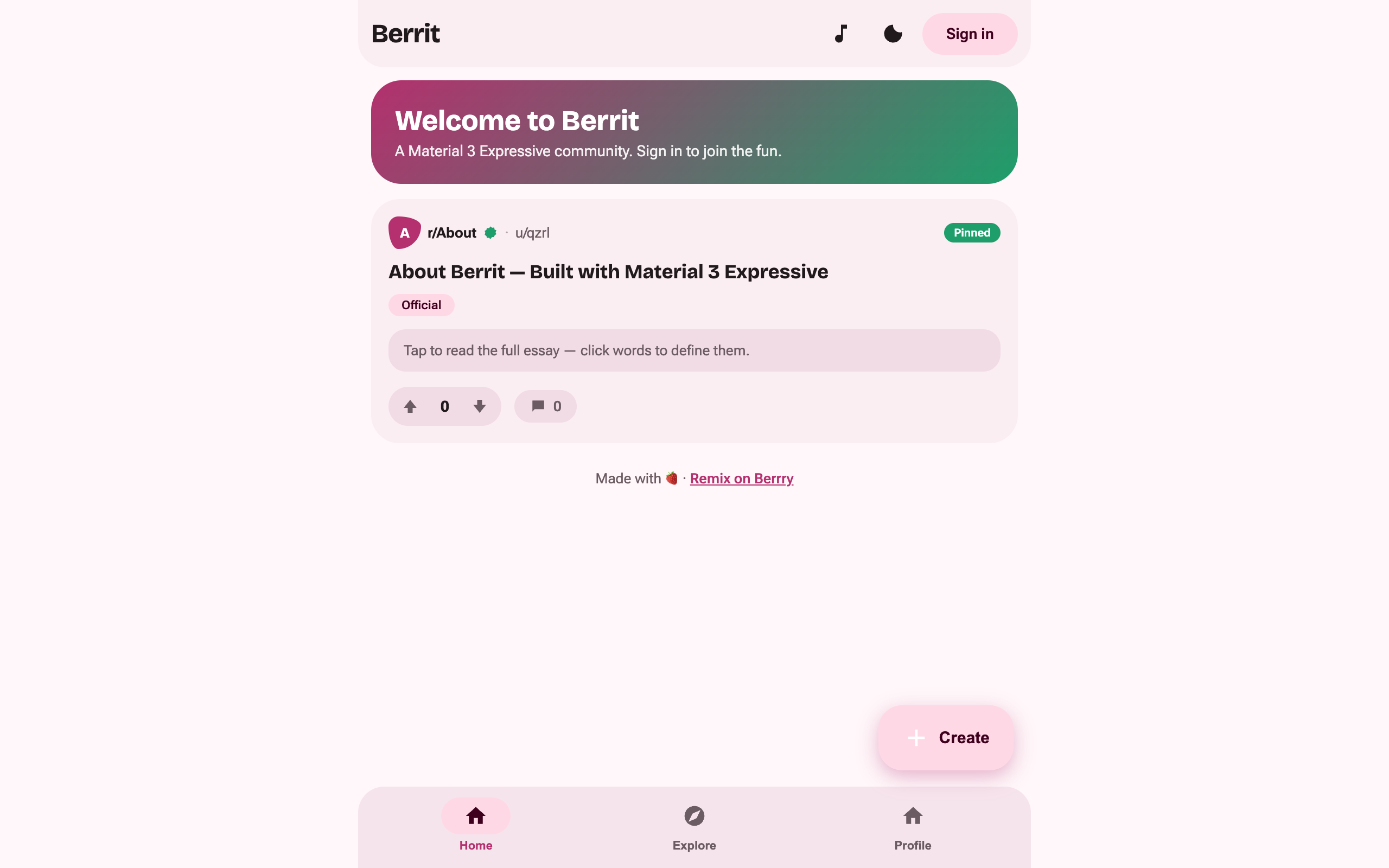 berrit-material-expressive app