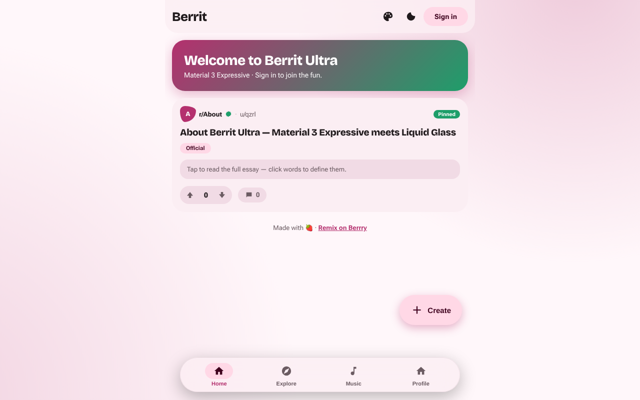 berrit-ultra-material app