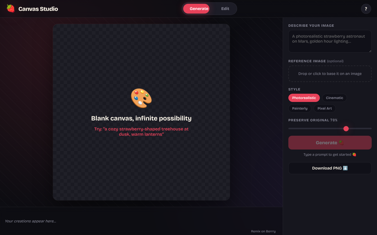 berrry-canvas-studio app