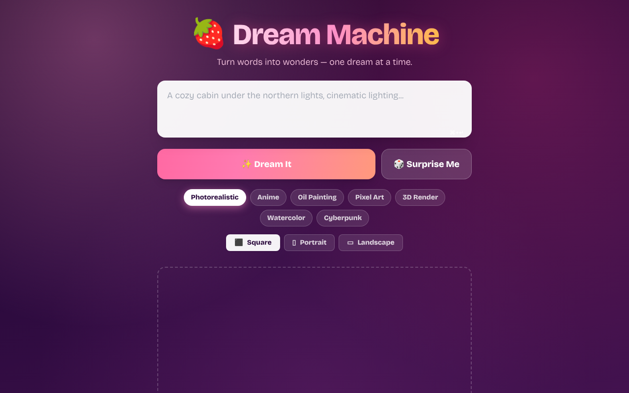 berrry-dream-machine app