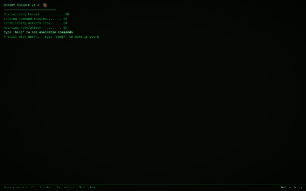 berrryconsole-retro-futuristic-text-based app