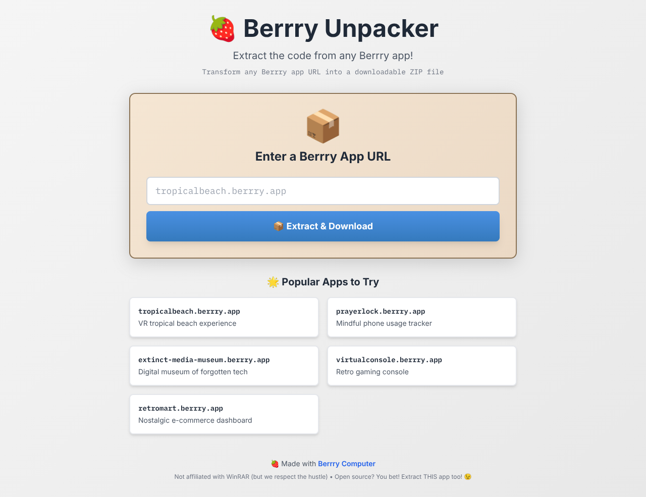 Berrry Code Extractor screenshot