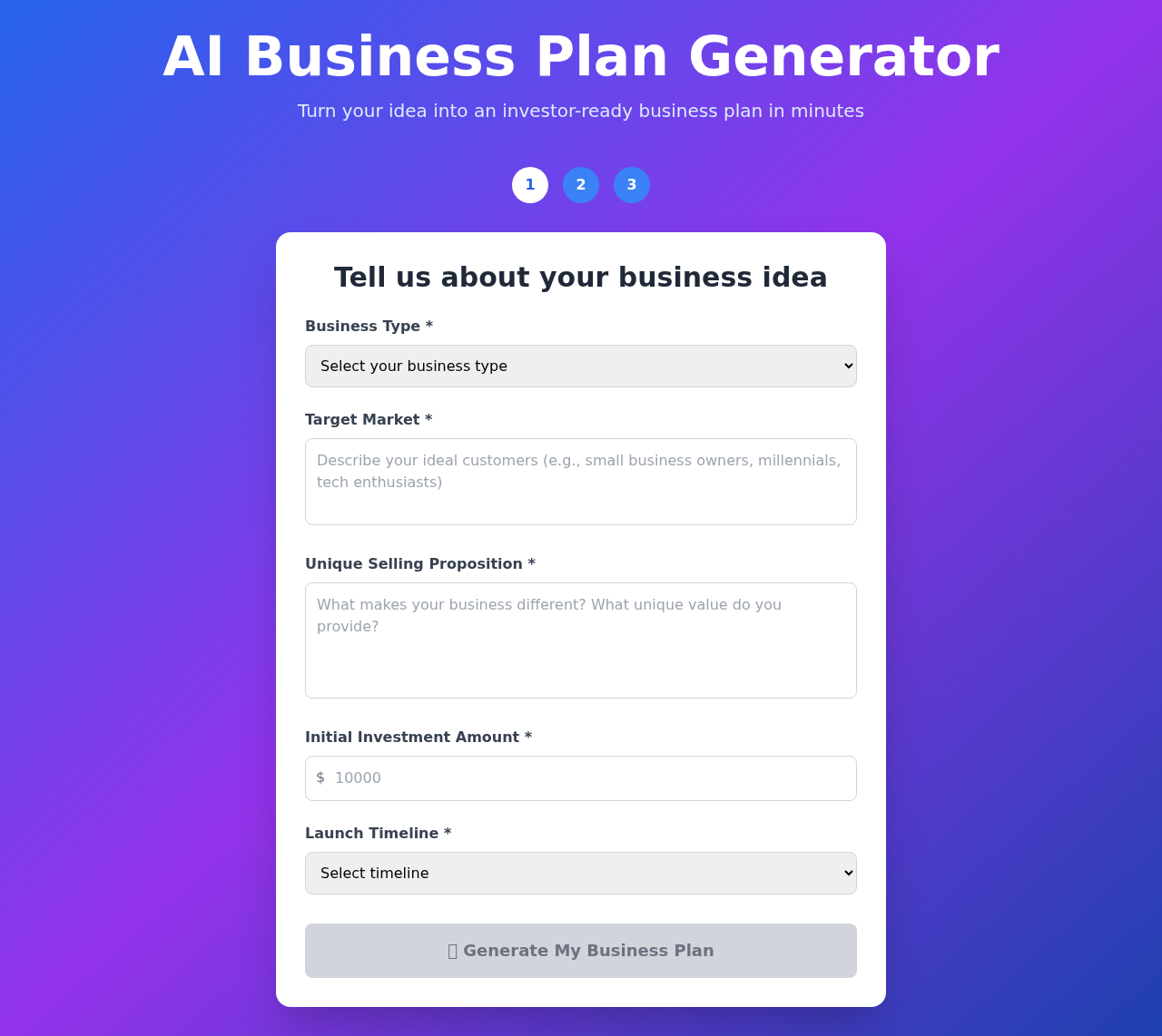 bizplanai app
