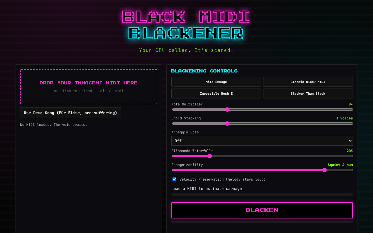 black-midi-blackener app
