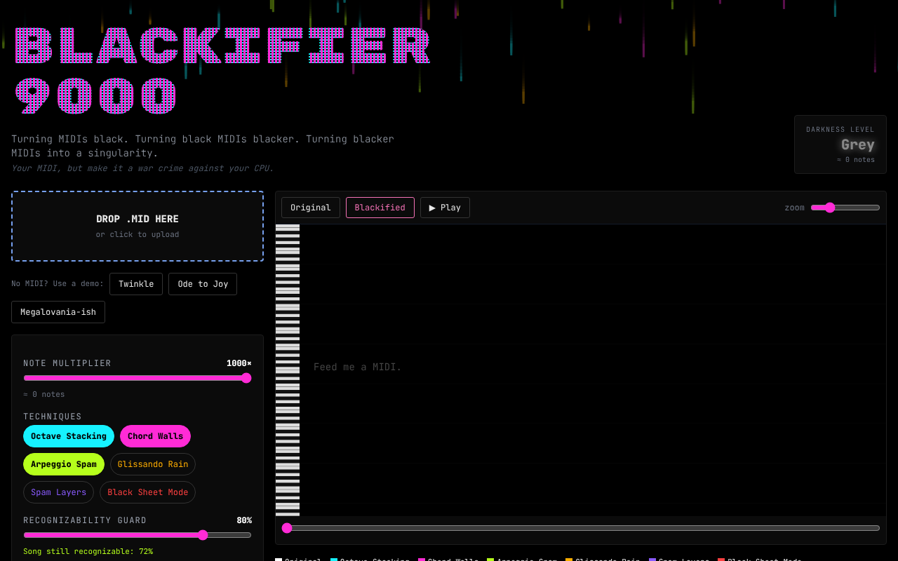 blackifier-9000-midi app