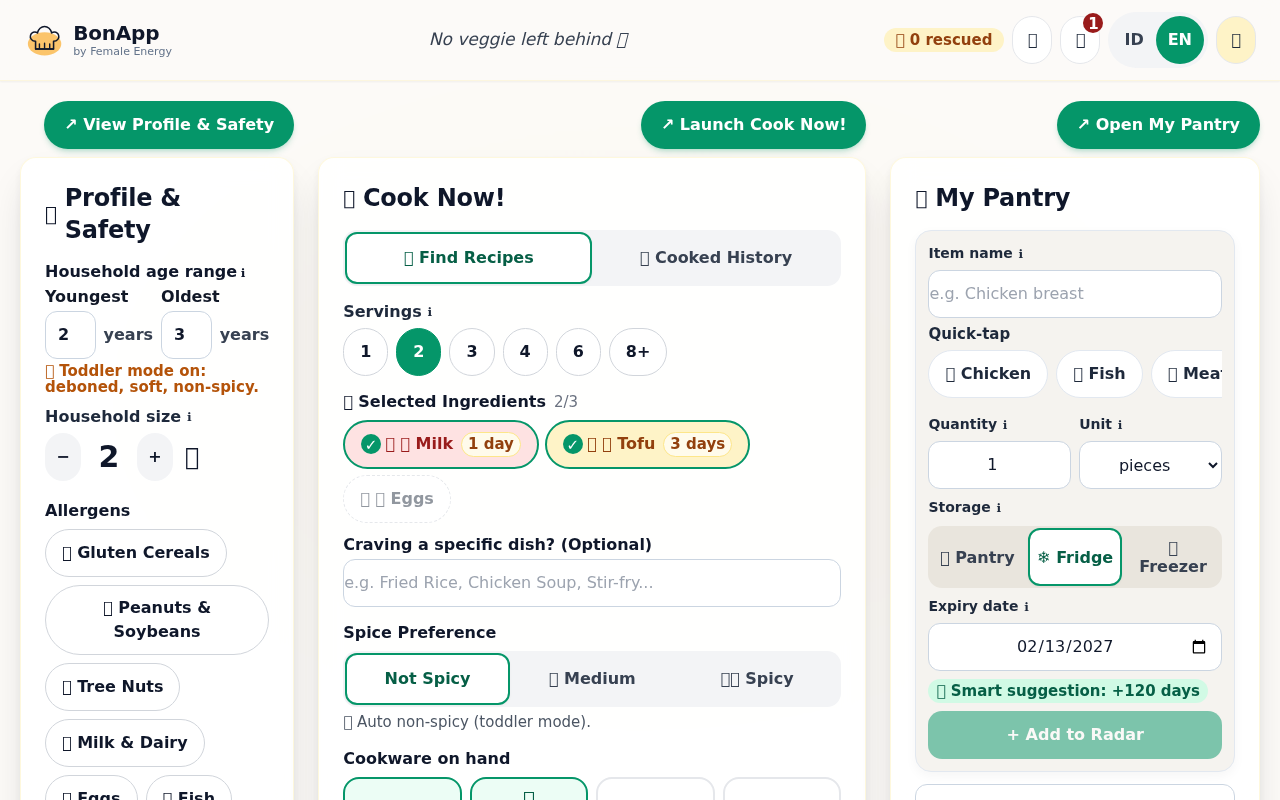 bonapp-smart-kitchen app