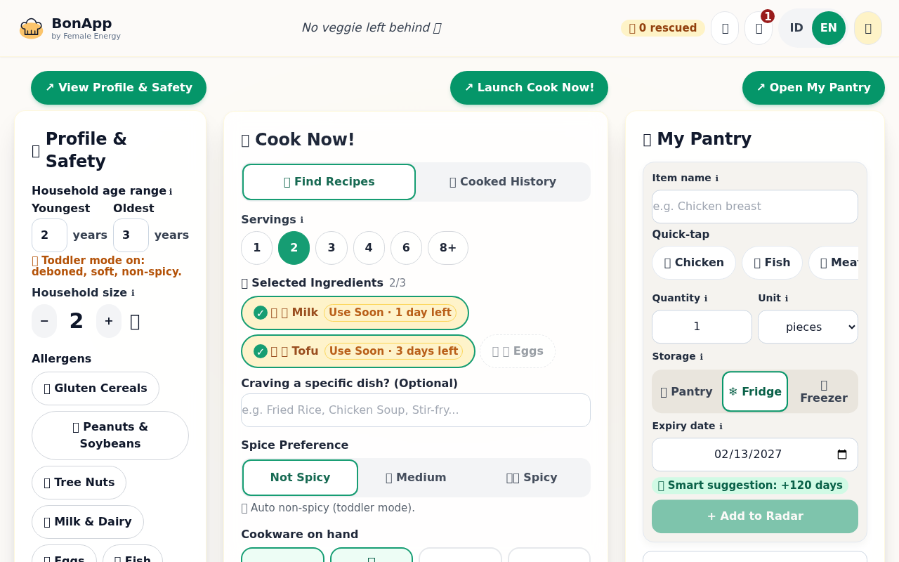 bonapp-smart-kitchen app