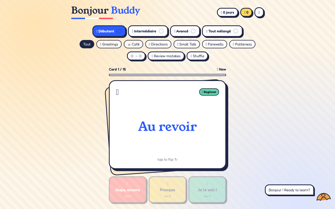 bonjour-buddy-french app