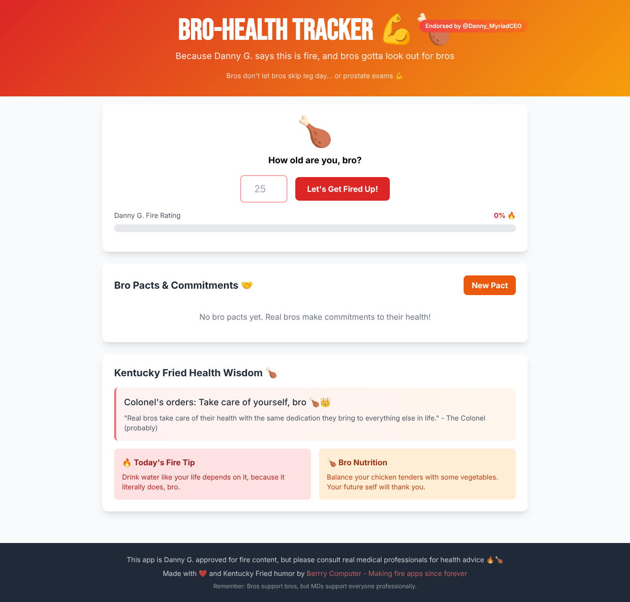 Bro Health Tracker screenshot