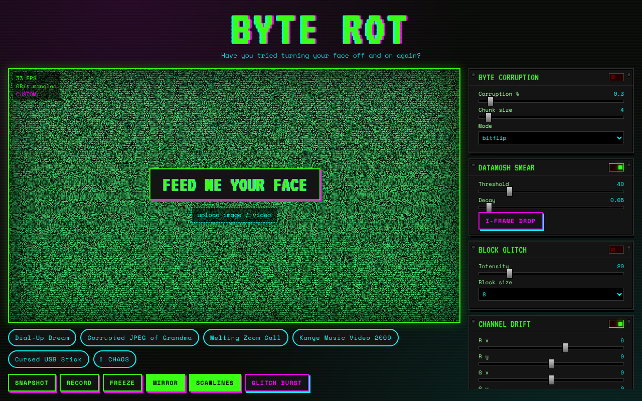 byte-rot-webcam app