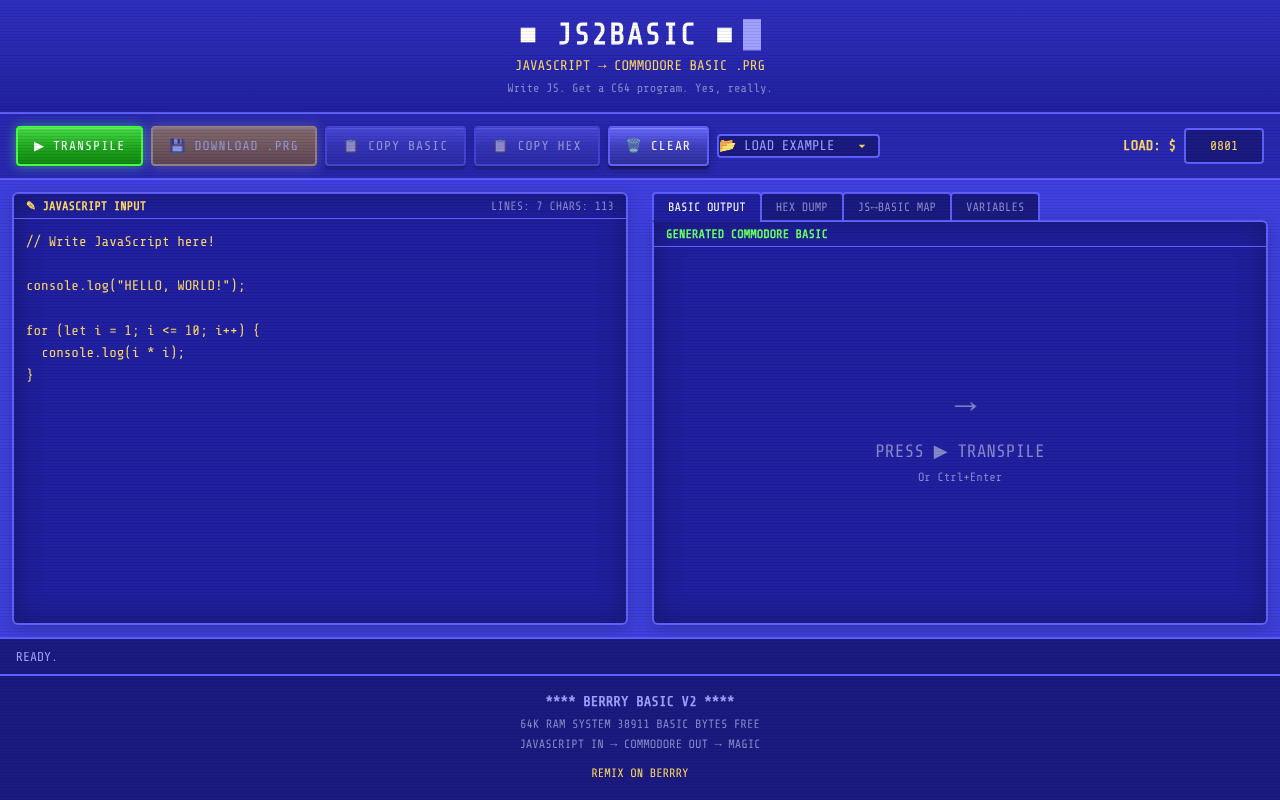 c64tokenizer app