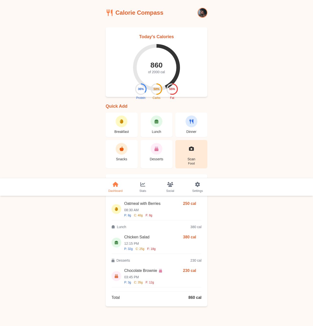 Calorie Compass screenshot