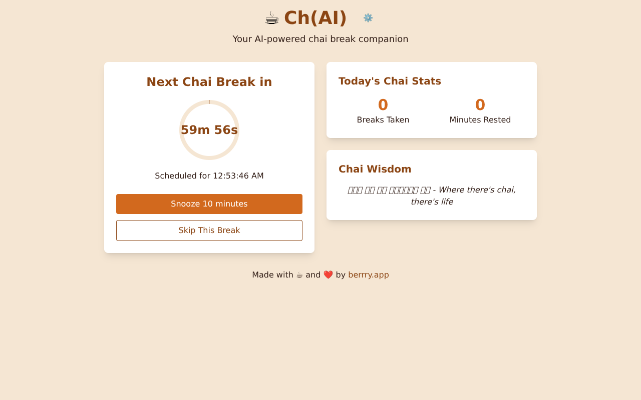 Ch(AI) Break Scheduler screenshot