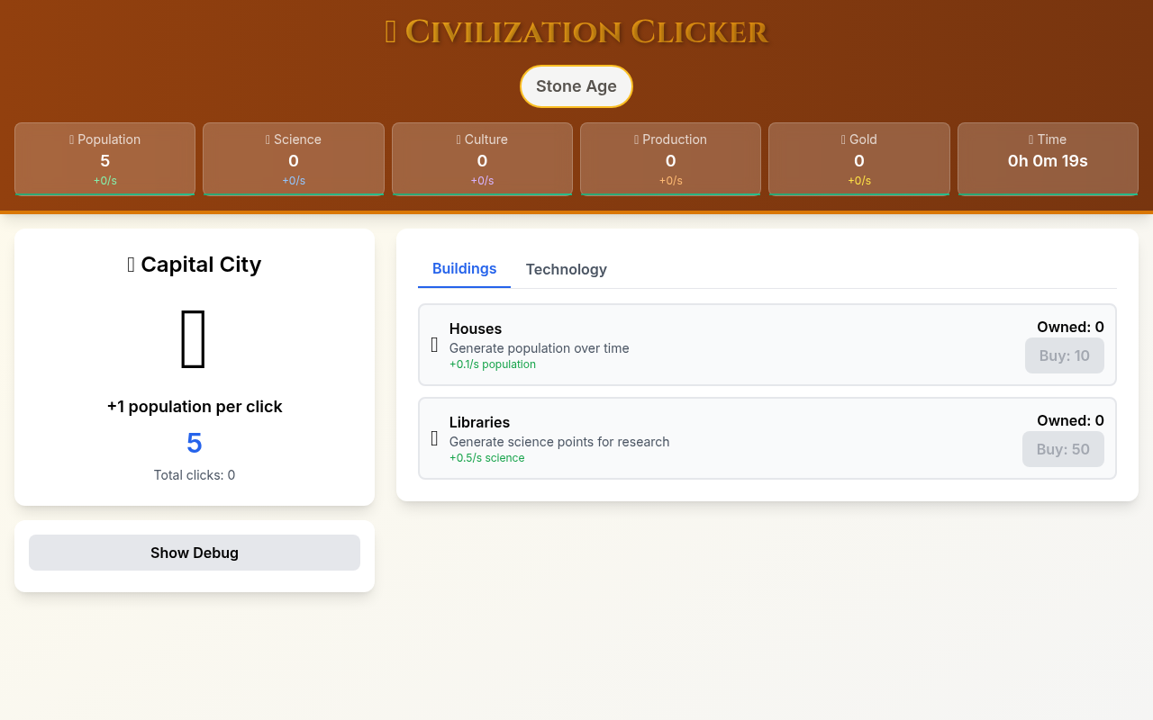 Civilization Clicker screenshot
