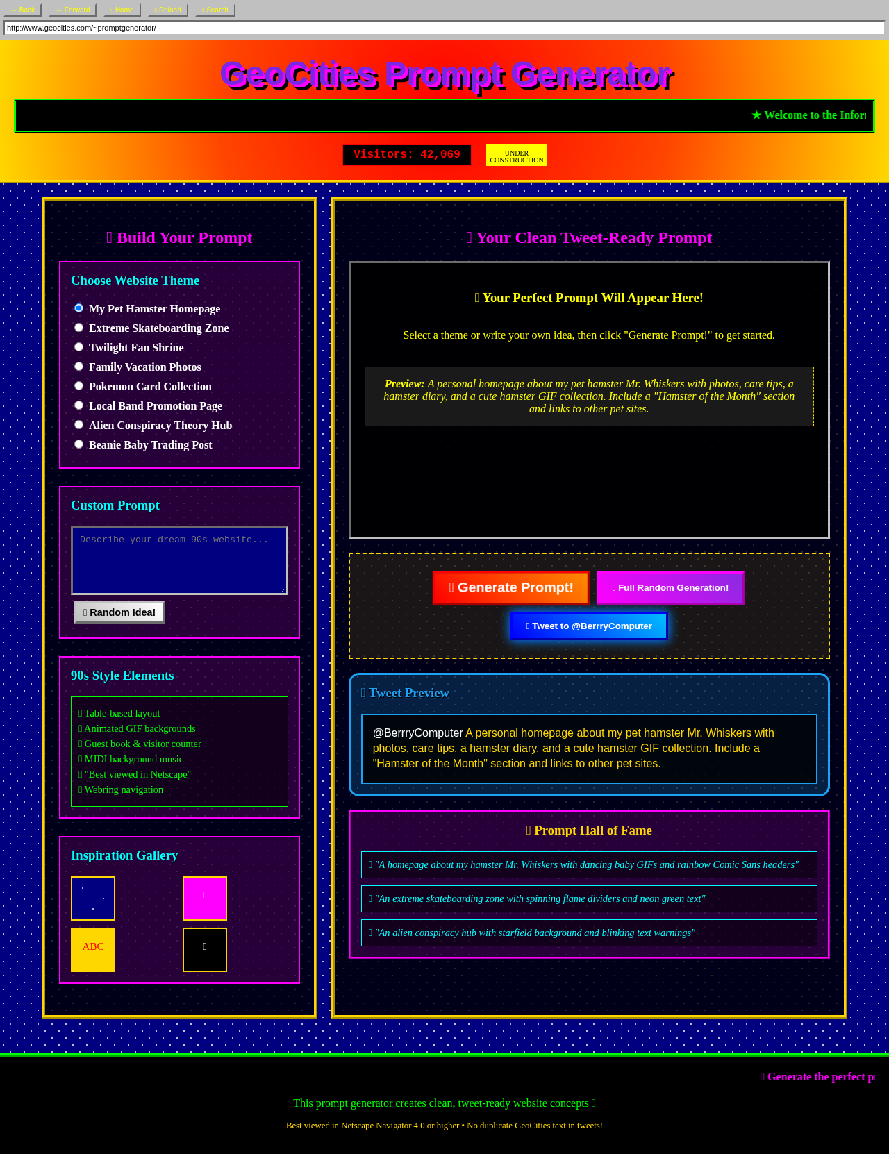 90s Prompt Generator screenshot