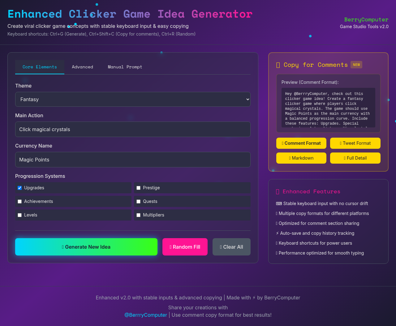 Clicker Concept Studio screenshot