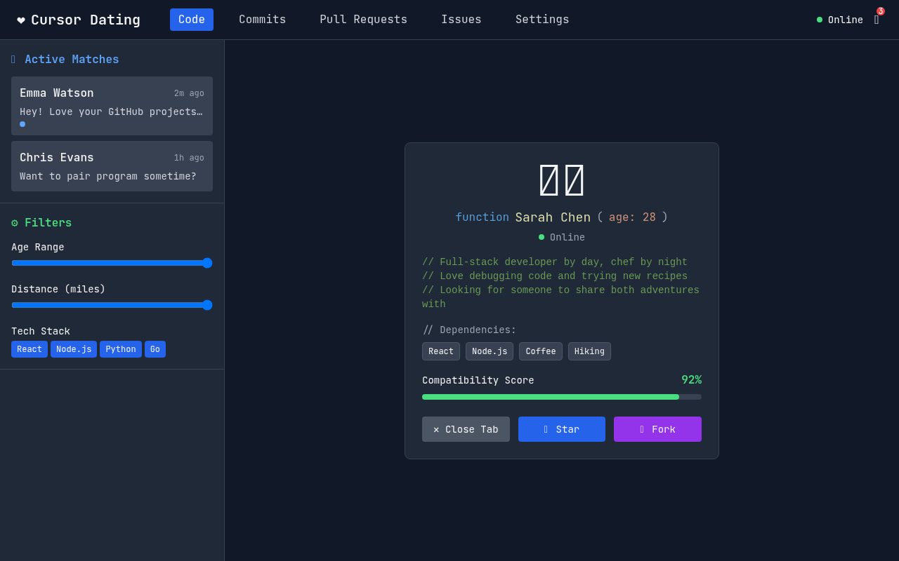 Cursor Dating screenshot