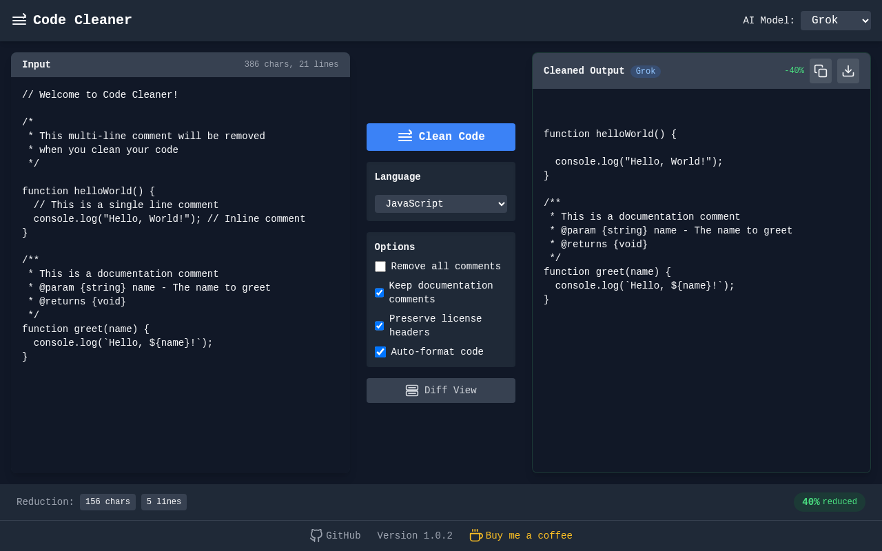 codecleaner app