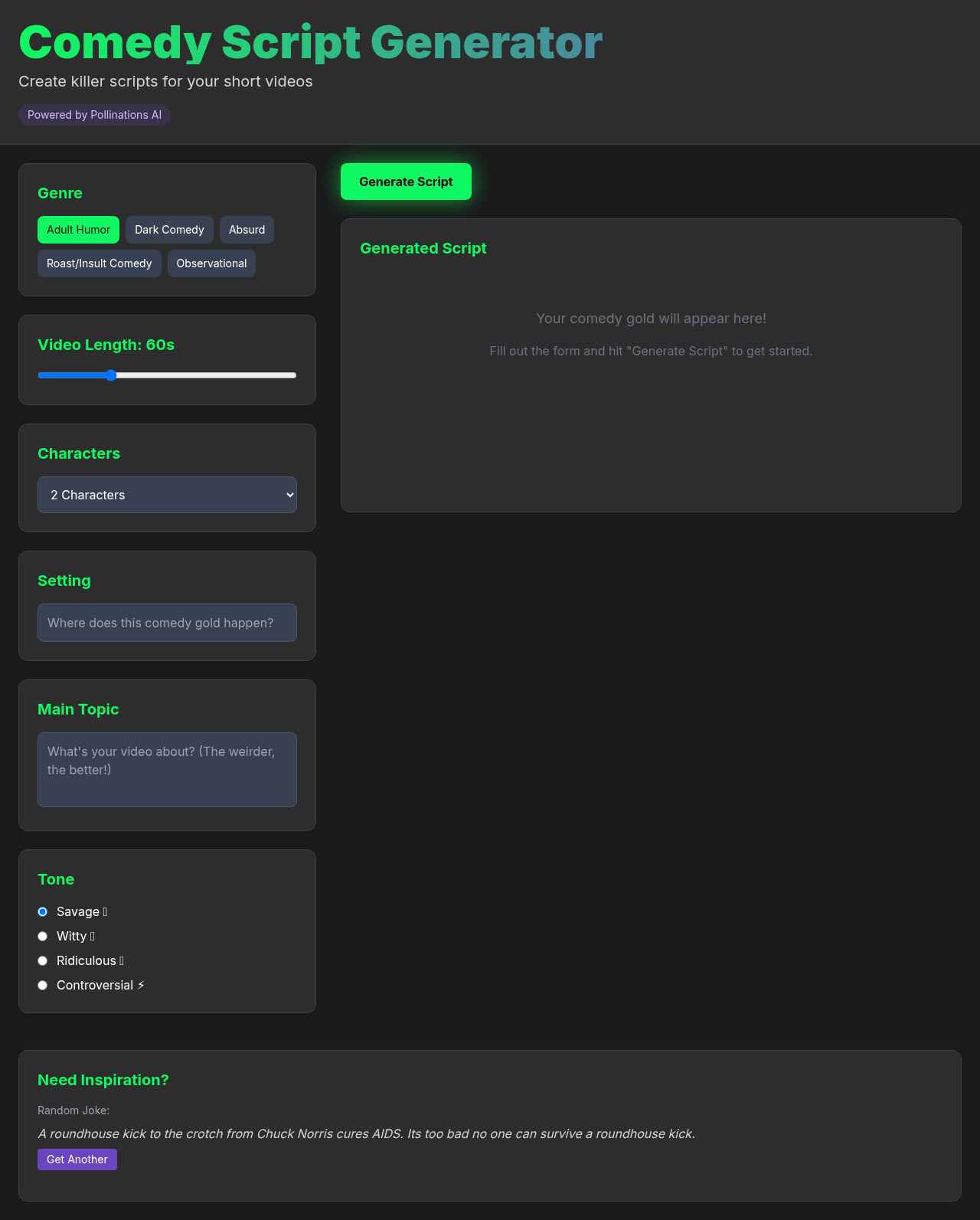 comedyscript app