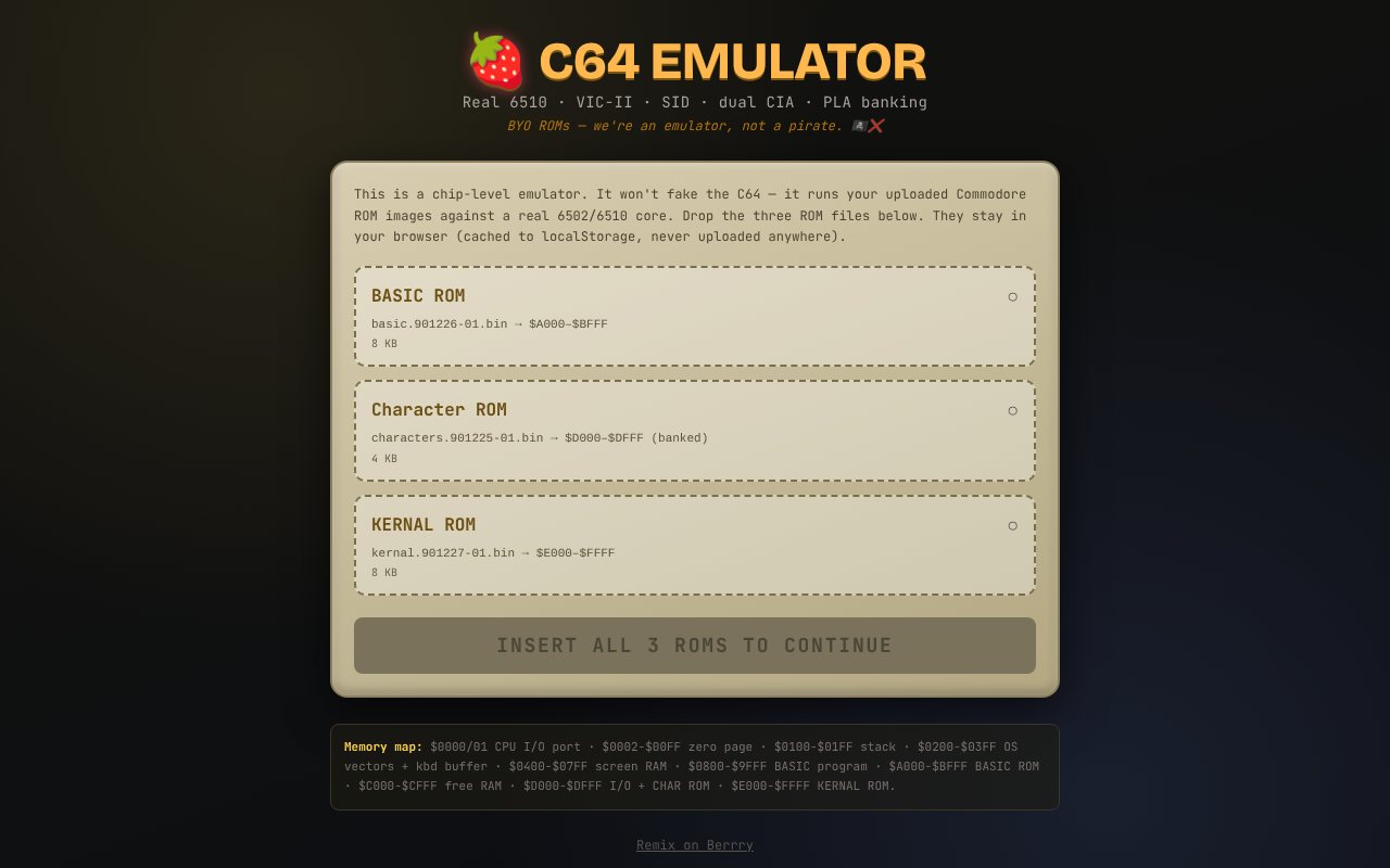 commodore-emulator-react app