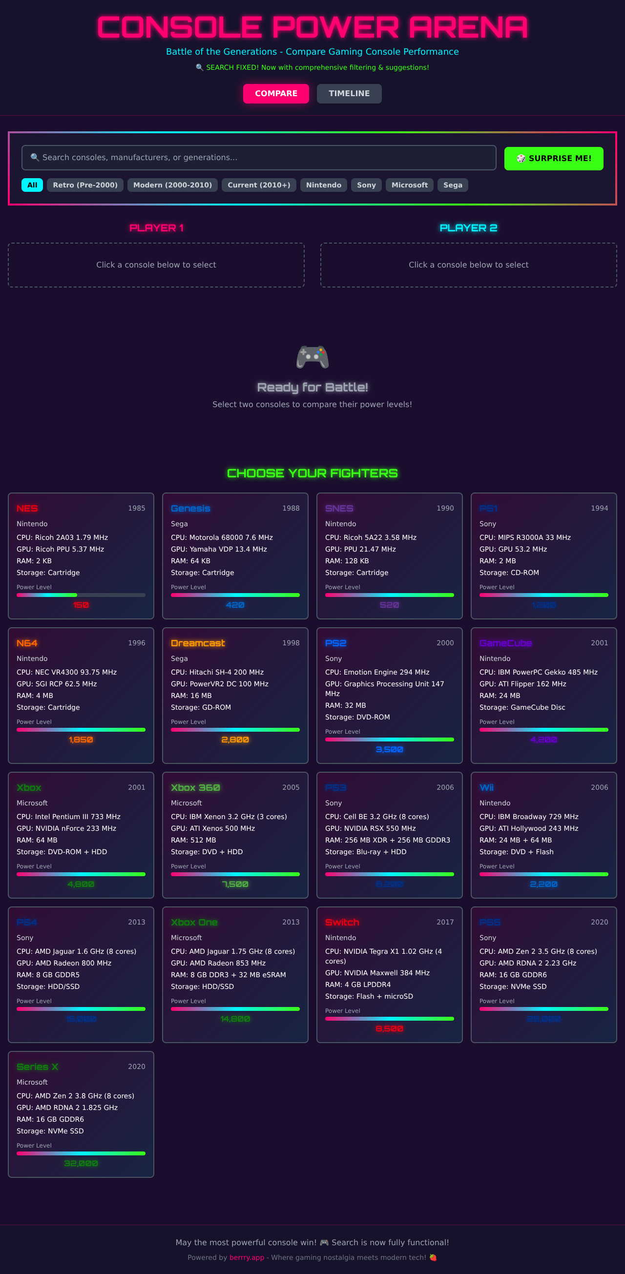 Console Power Arena screenshot