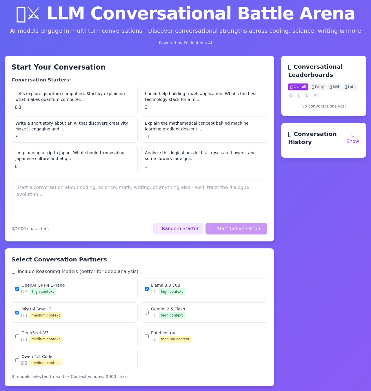 Conversation Battle Arena screenshot