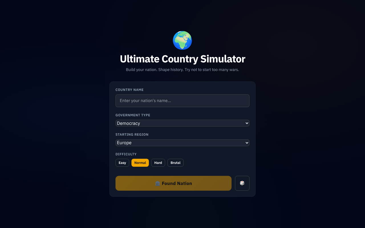 country-simulator app