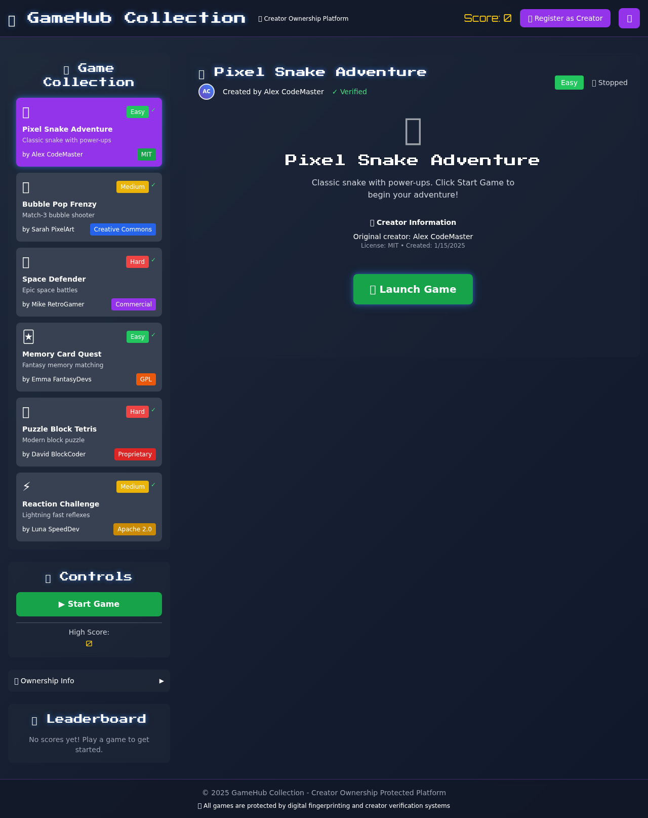 Creator Hub screenshot