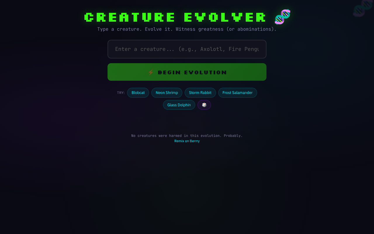 creature-evolver app