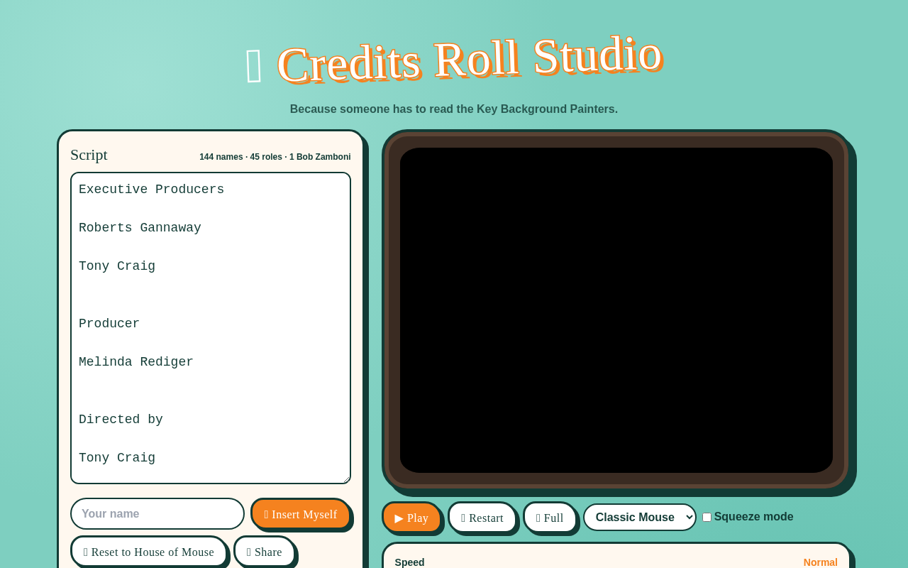 Credits Roll Studio screenshot
