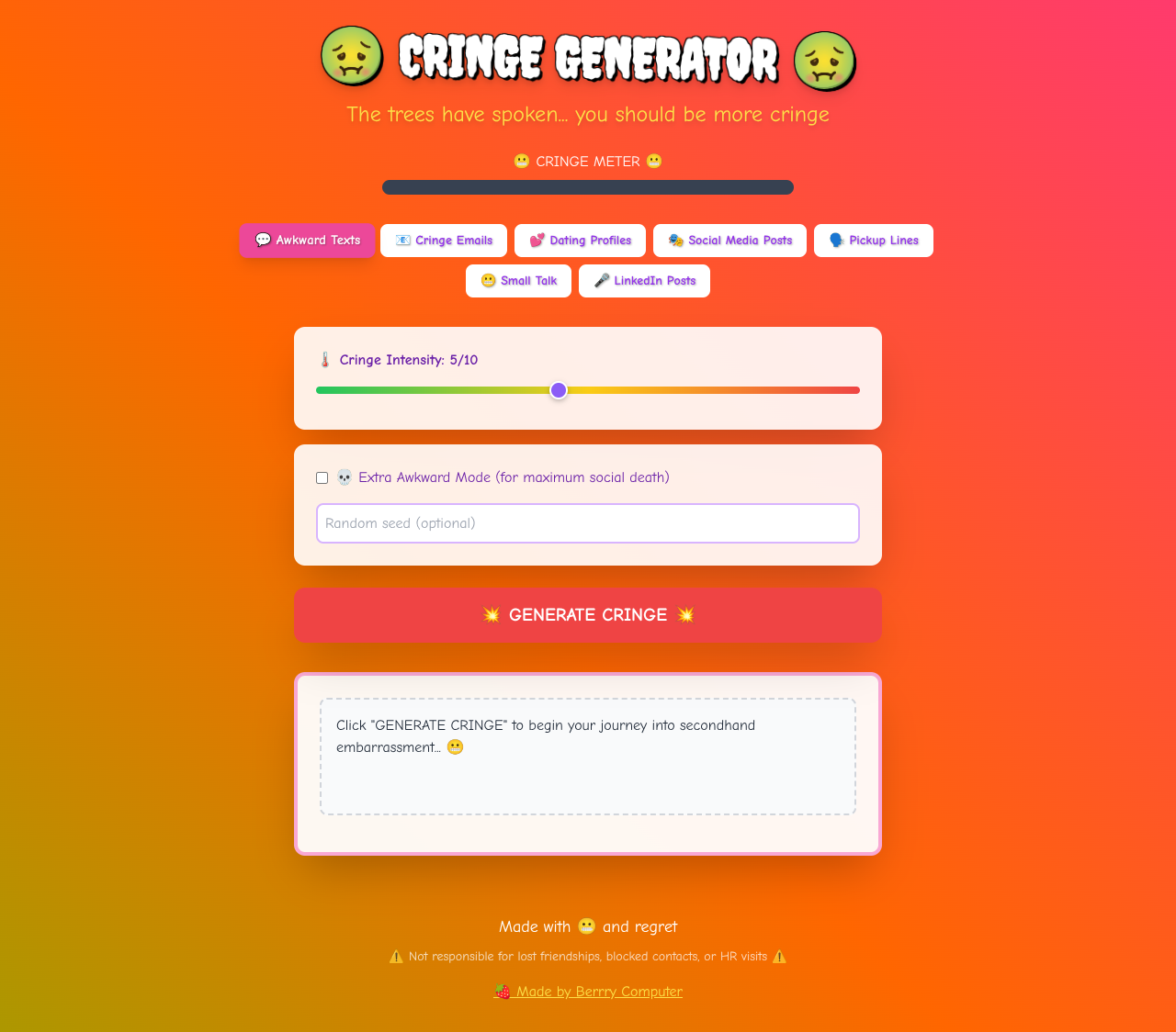 Cringe Content Generator screenshot