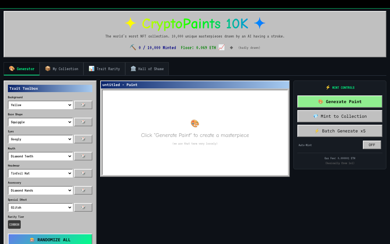 CryptoPaints 10K screenshot