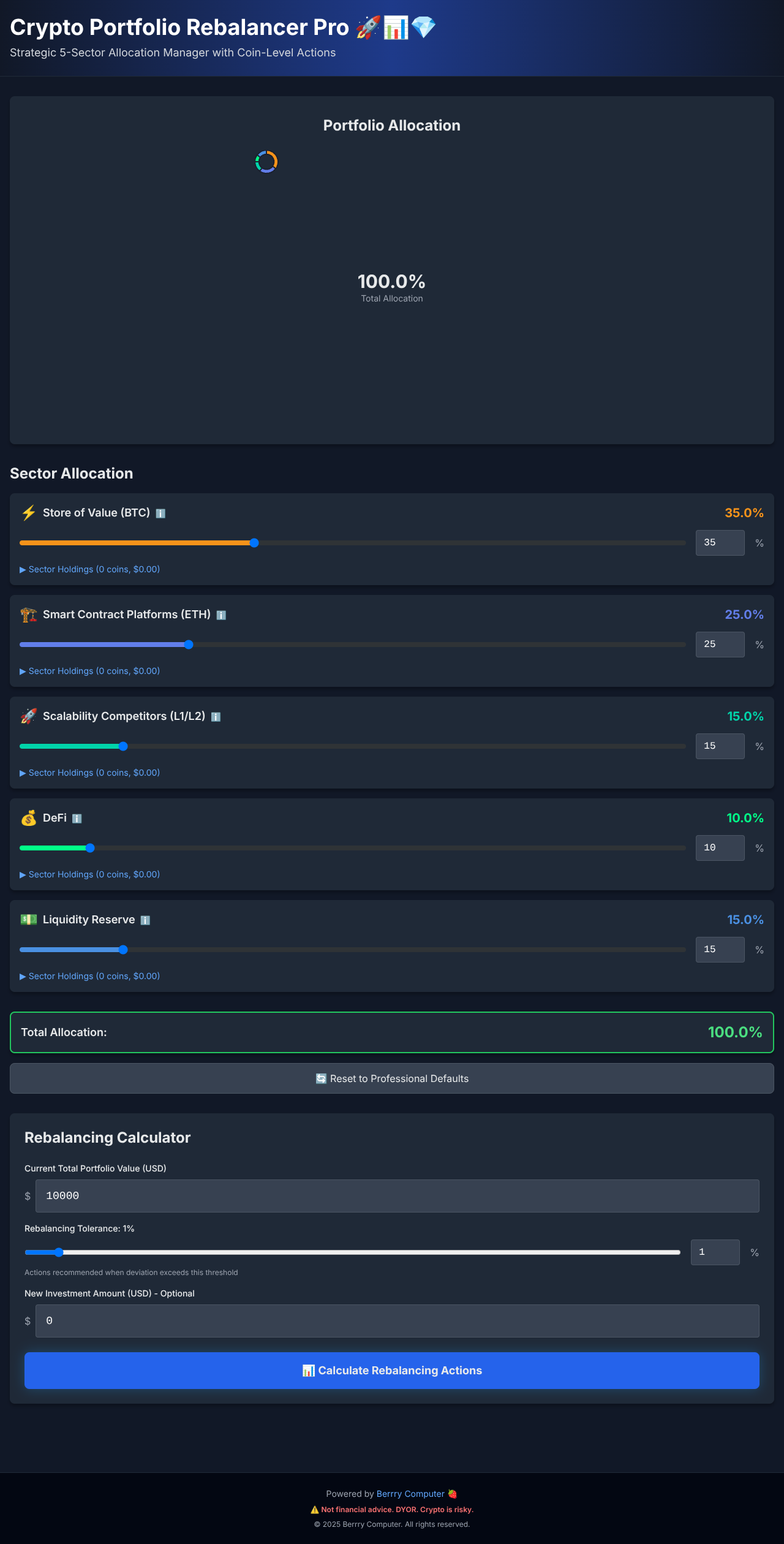 cryptorebalancer app