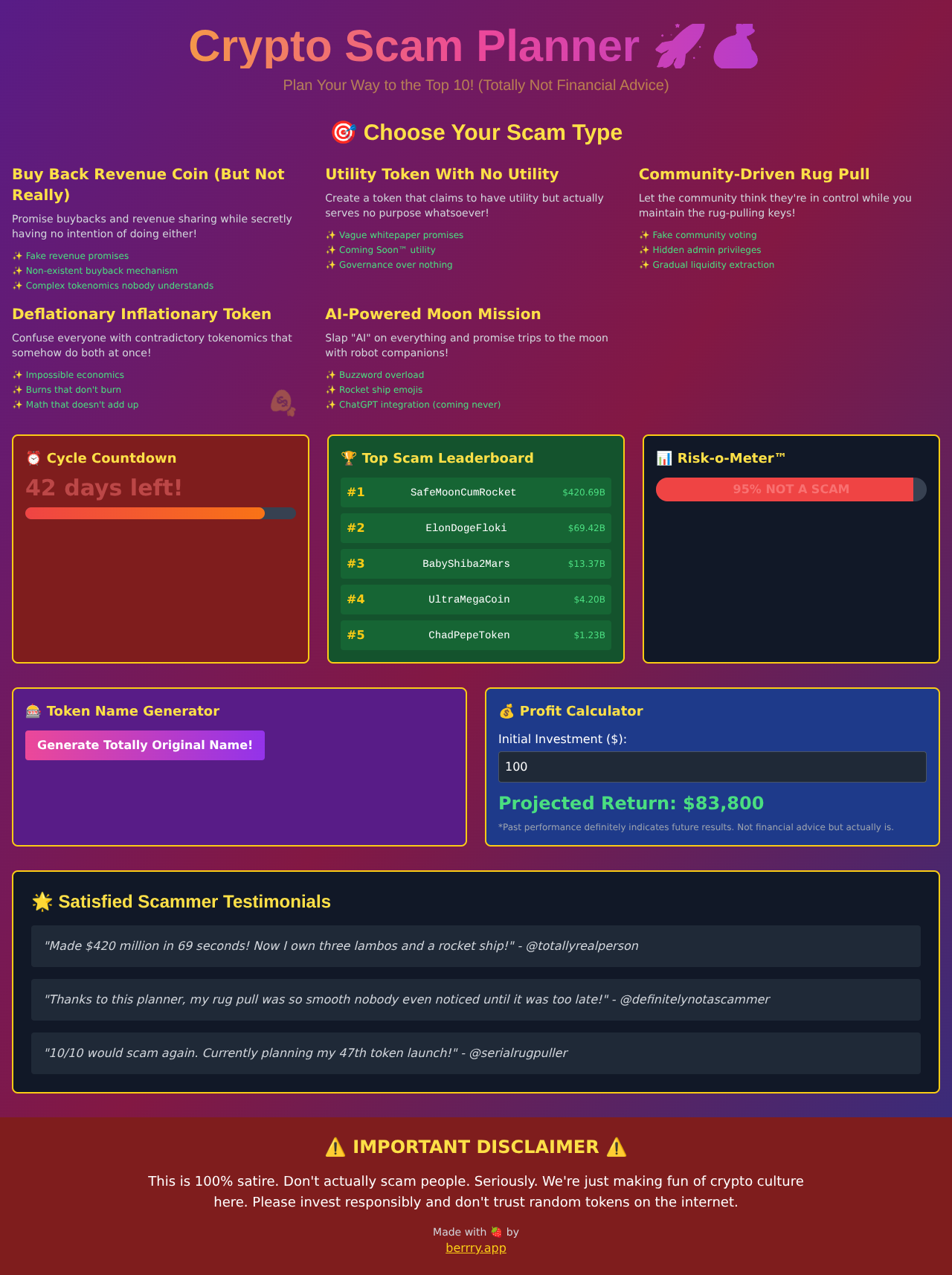 cryptoscamplanner app