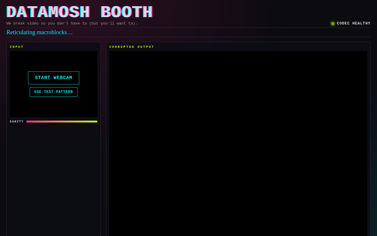 Datamosh Booth screenshot