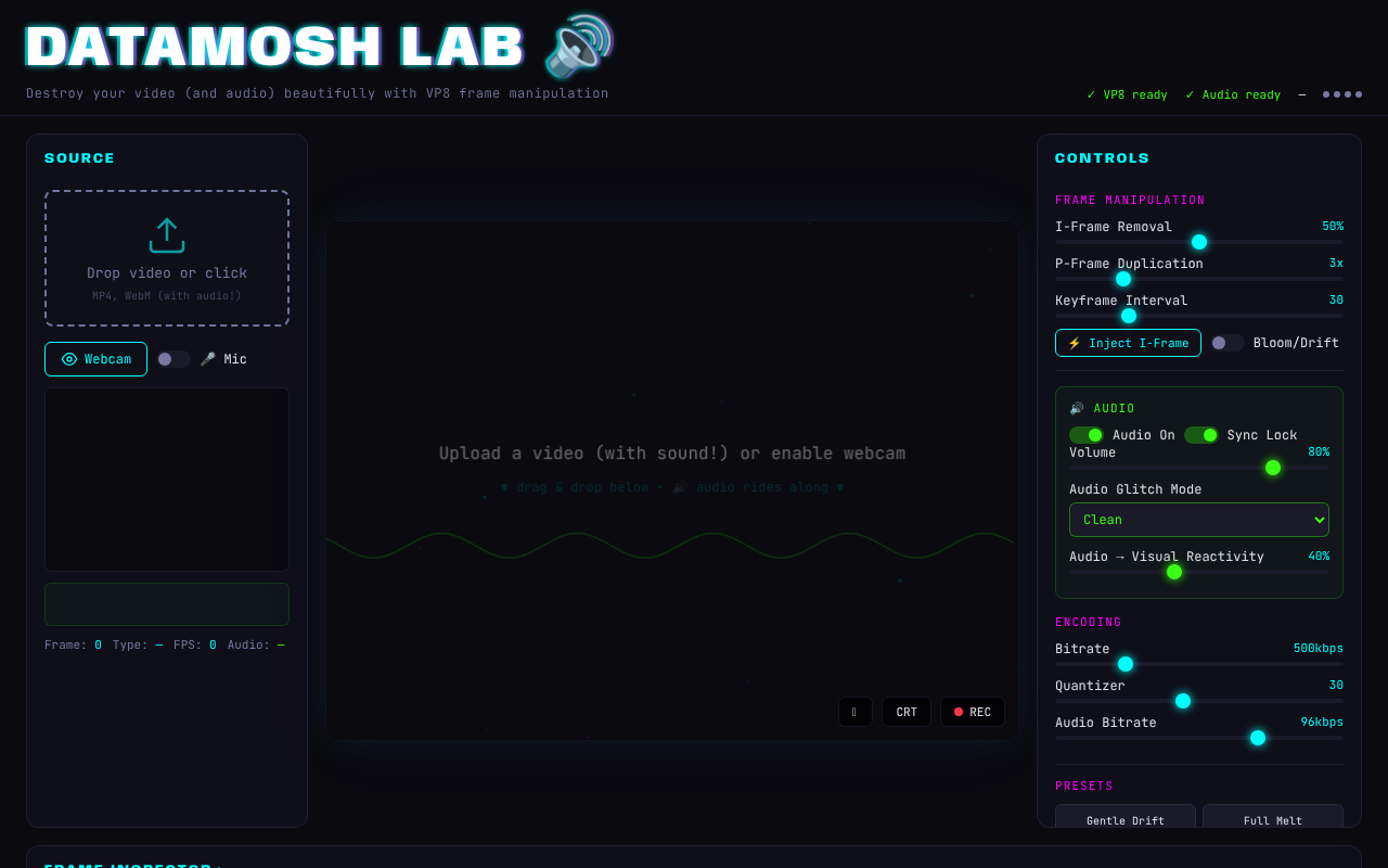datamosh-emulator-webcodecs app
